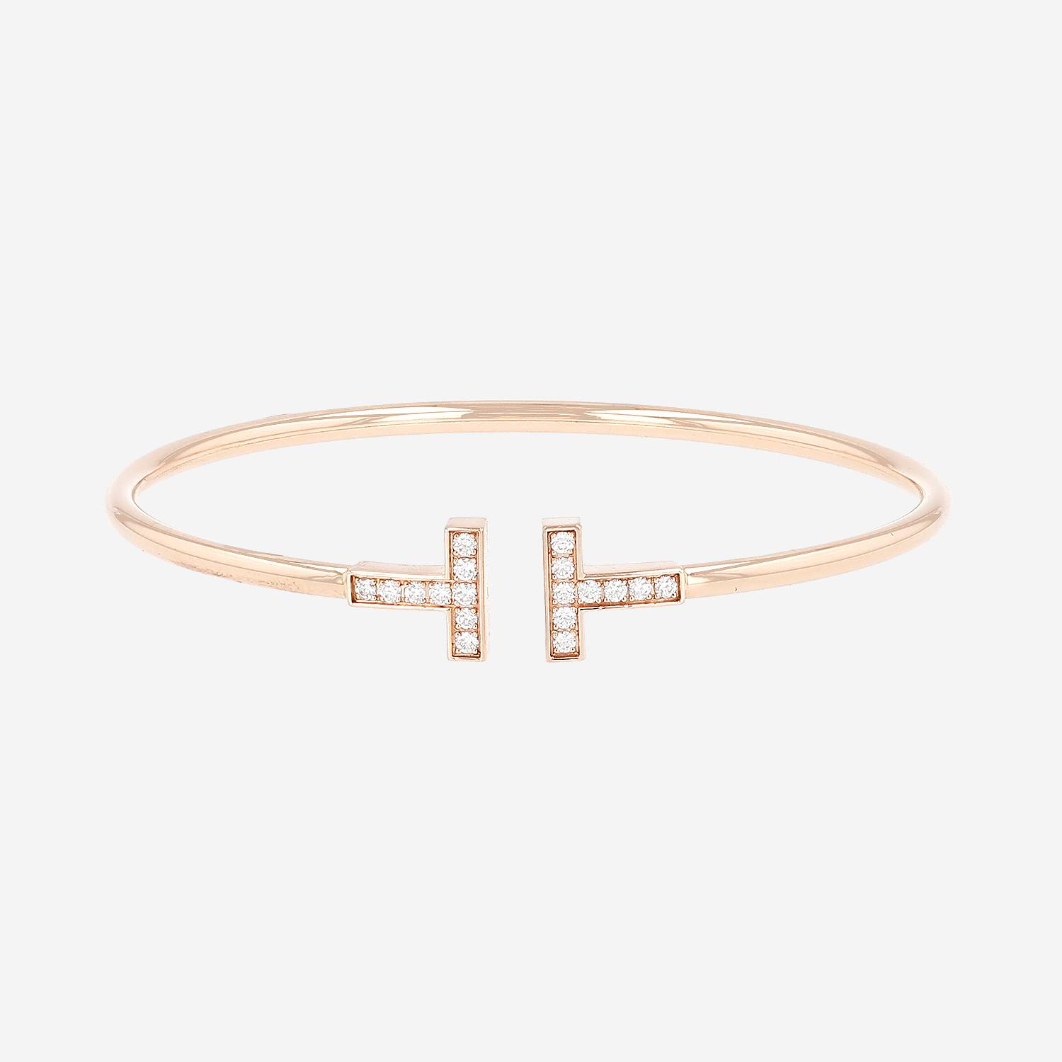 Tiffany 
Co Wire bracelet in pink gold and diamonds