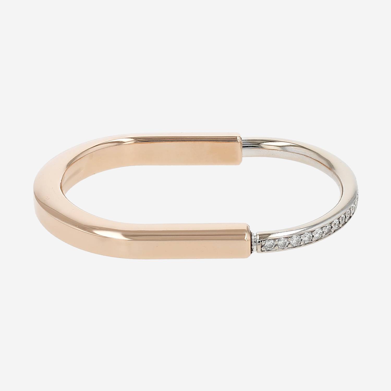Tiffany 
Co Lock bracelet in pink gold, white gold and diamonds