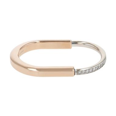 Tiffany 
Co Lock bracelet in pink gold, white gold and diamonds