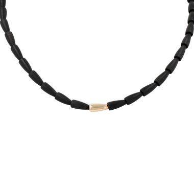 Vhernier Calla necklace in pink gold and ebony