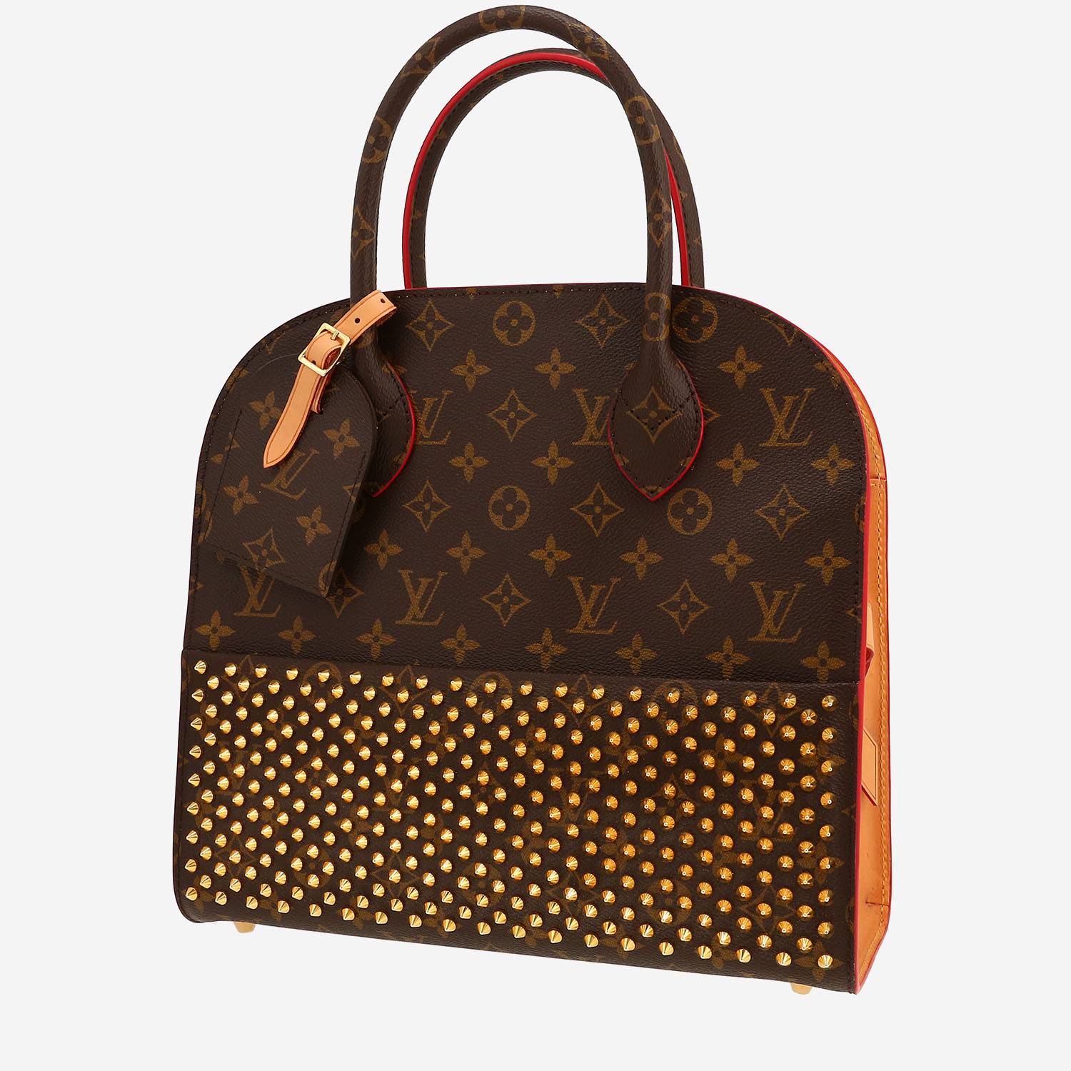 Sac à main Louis Vuitton  Editions Limitées Louboutin en toile monogram marron et poulain rouge