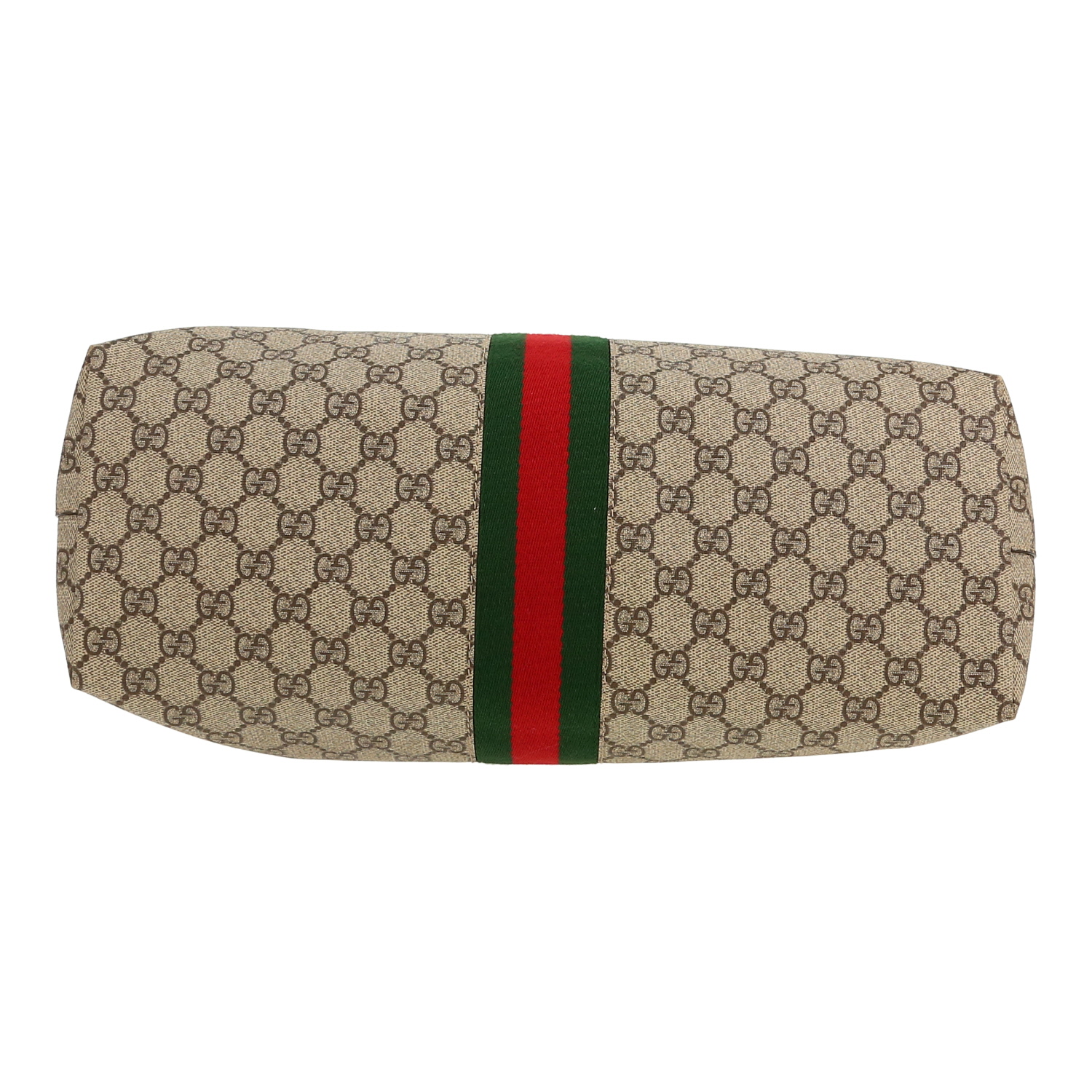 Gucci  Ophidia (cabas) shopping bag  in beige "sûpreme GG" canvas  and brown leather - Detail D1