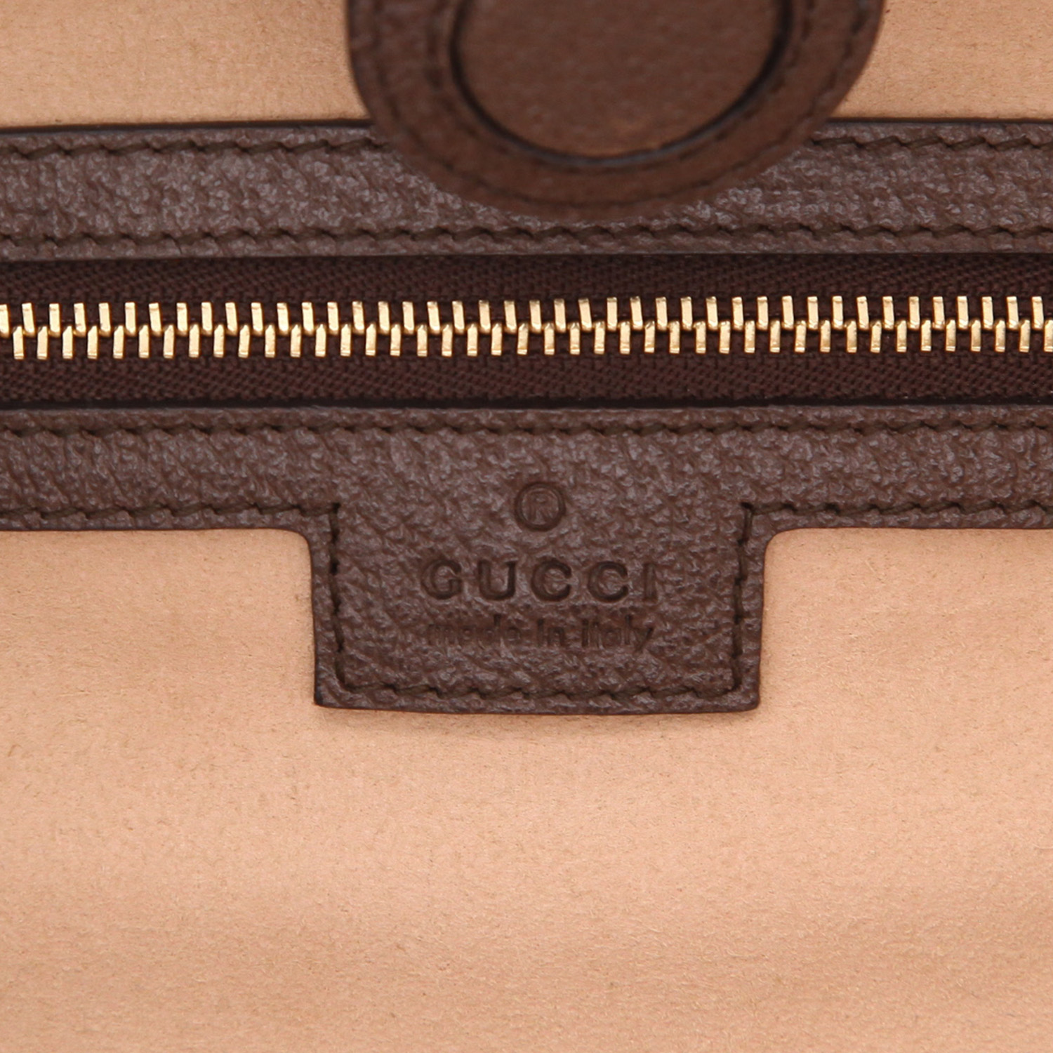 Gucci  Ophidia (cabas) shopping bag  in beige "sûpreme GG" canvas  and brown leather - Detail D2