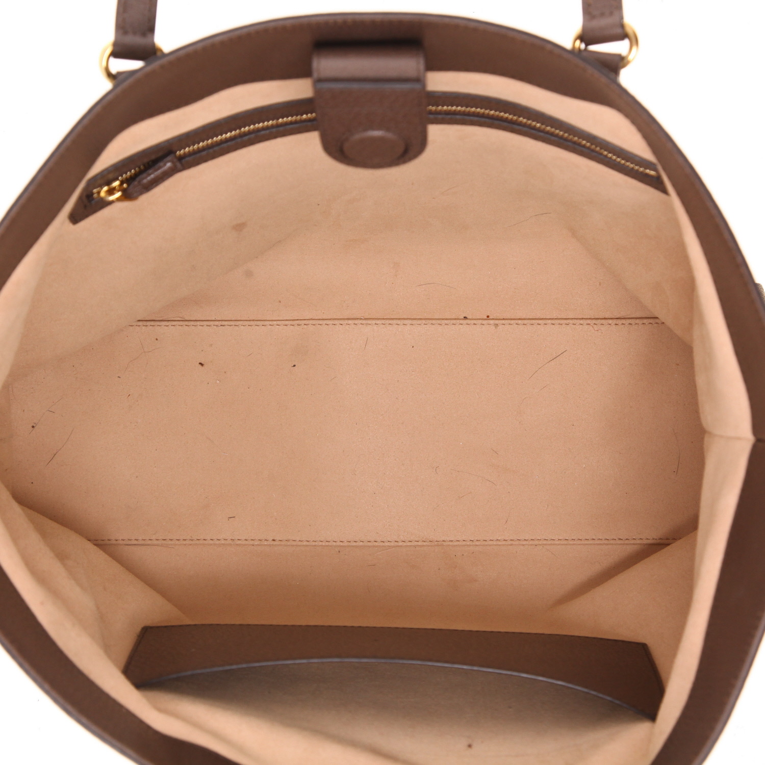 Shopping bag Gucci  Ophidia (cabas) in tela "sûpreme GG" beige e pelle marrone - Detail D3