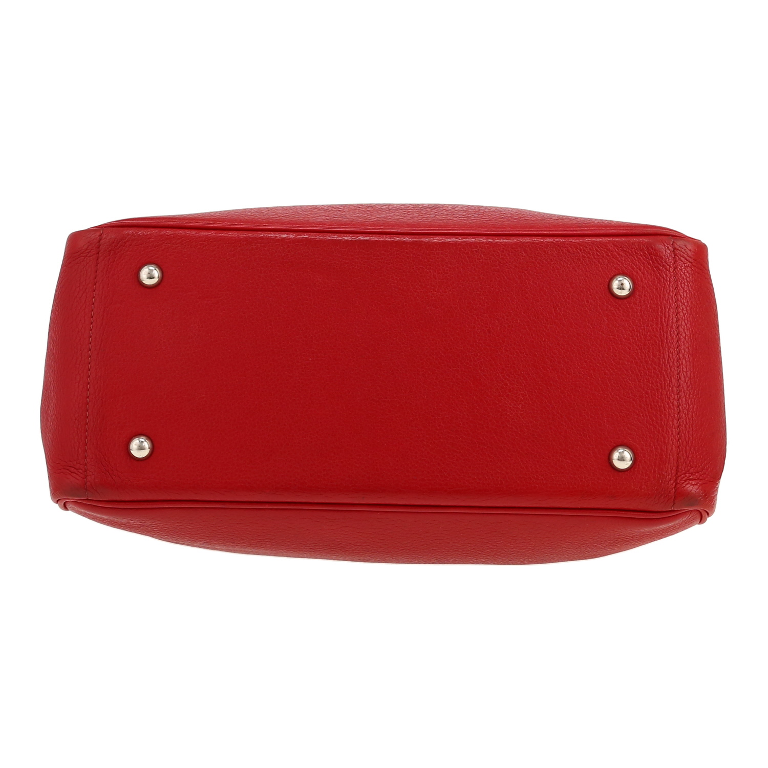 Hermès Victoria tote bag in red Togo leather - Detail D1