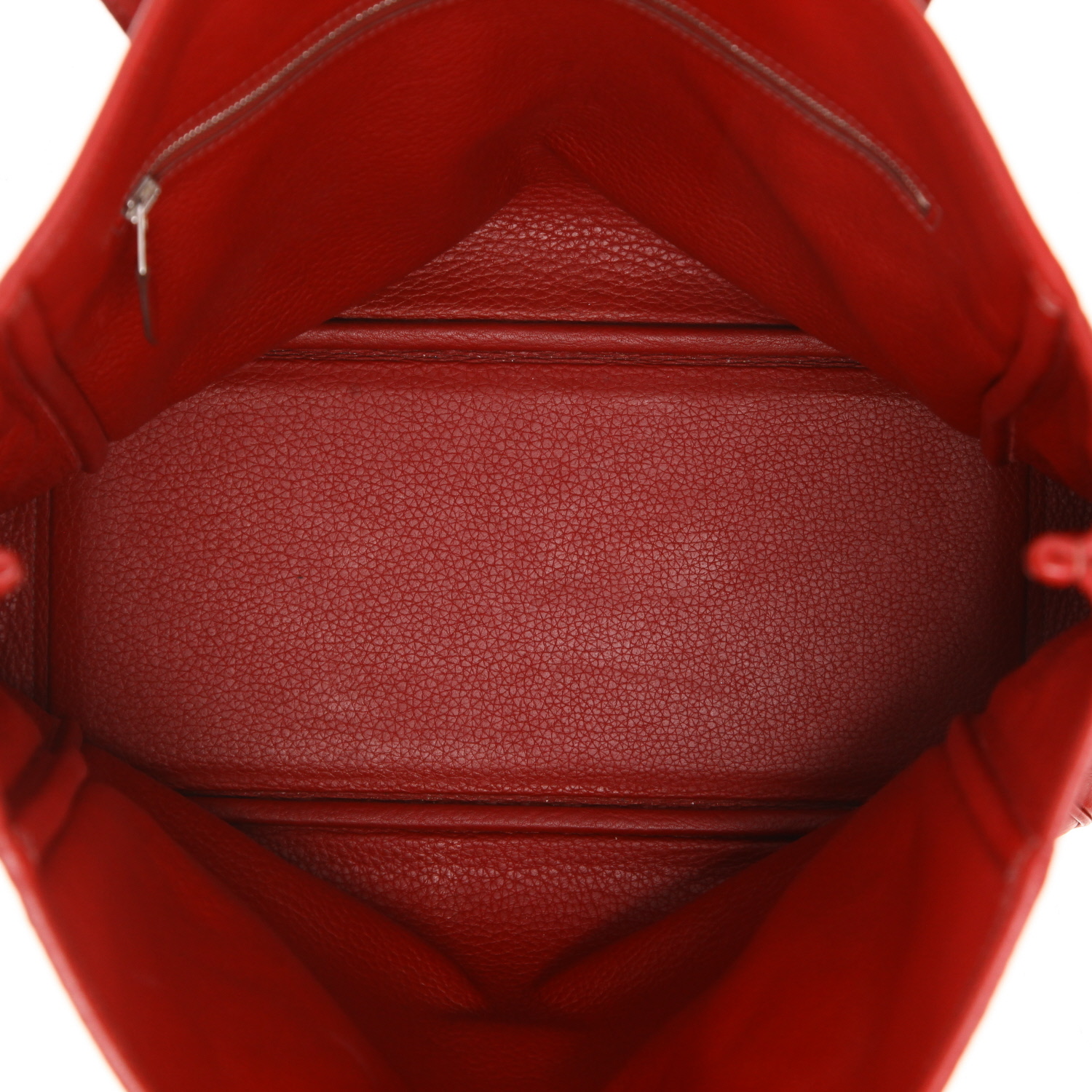 Bolso de mano Hermès Victoria de piel Togo roja - Detail D3