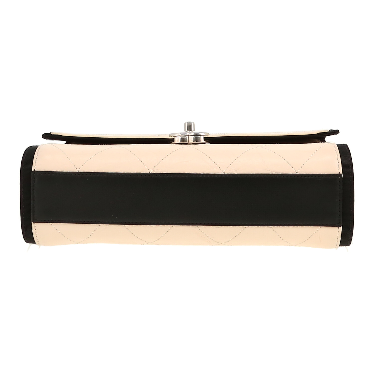 Borsa a tracolla Chanel   in pelle nera e beige - Detail D1