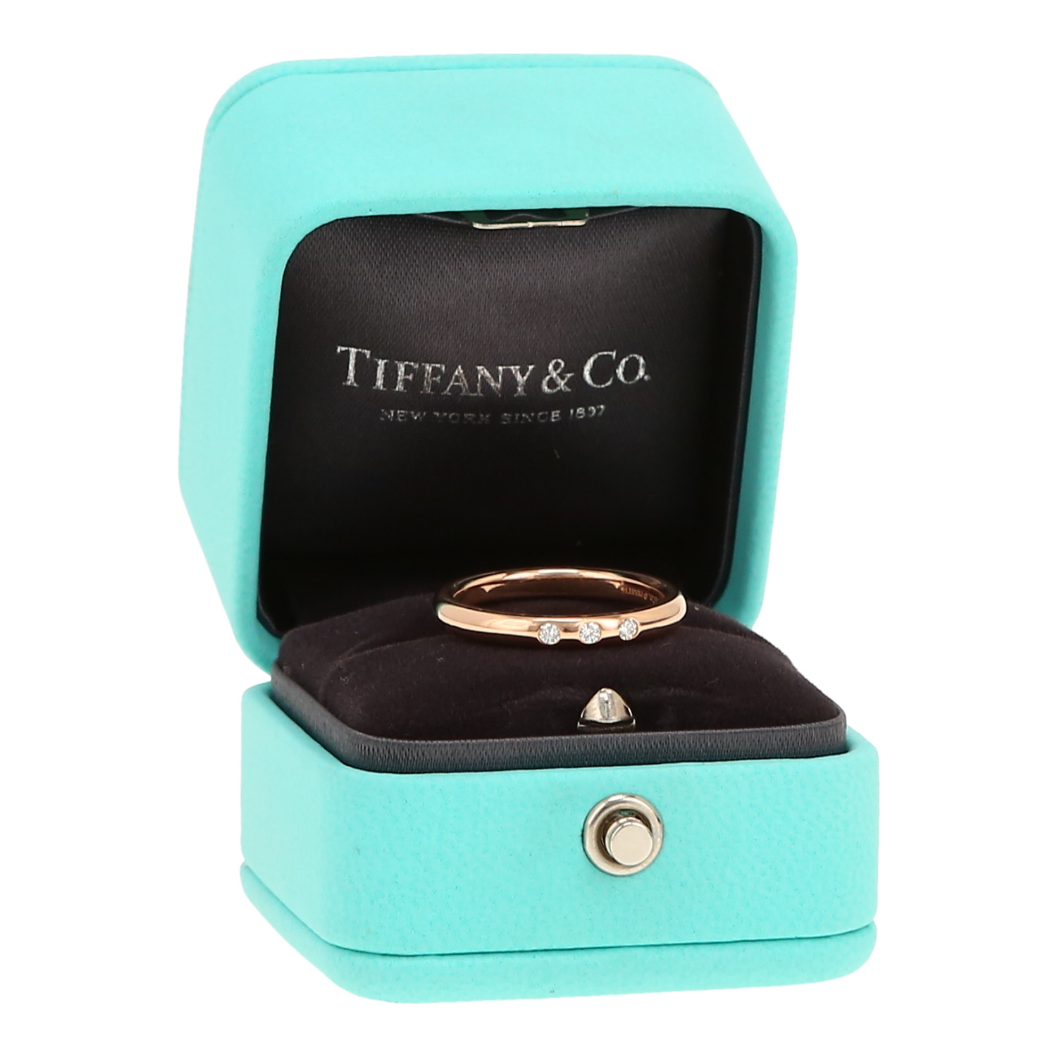 Bague Tiffany & Co Elsa Peretti en or rose et diamants - Detail D2