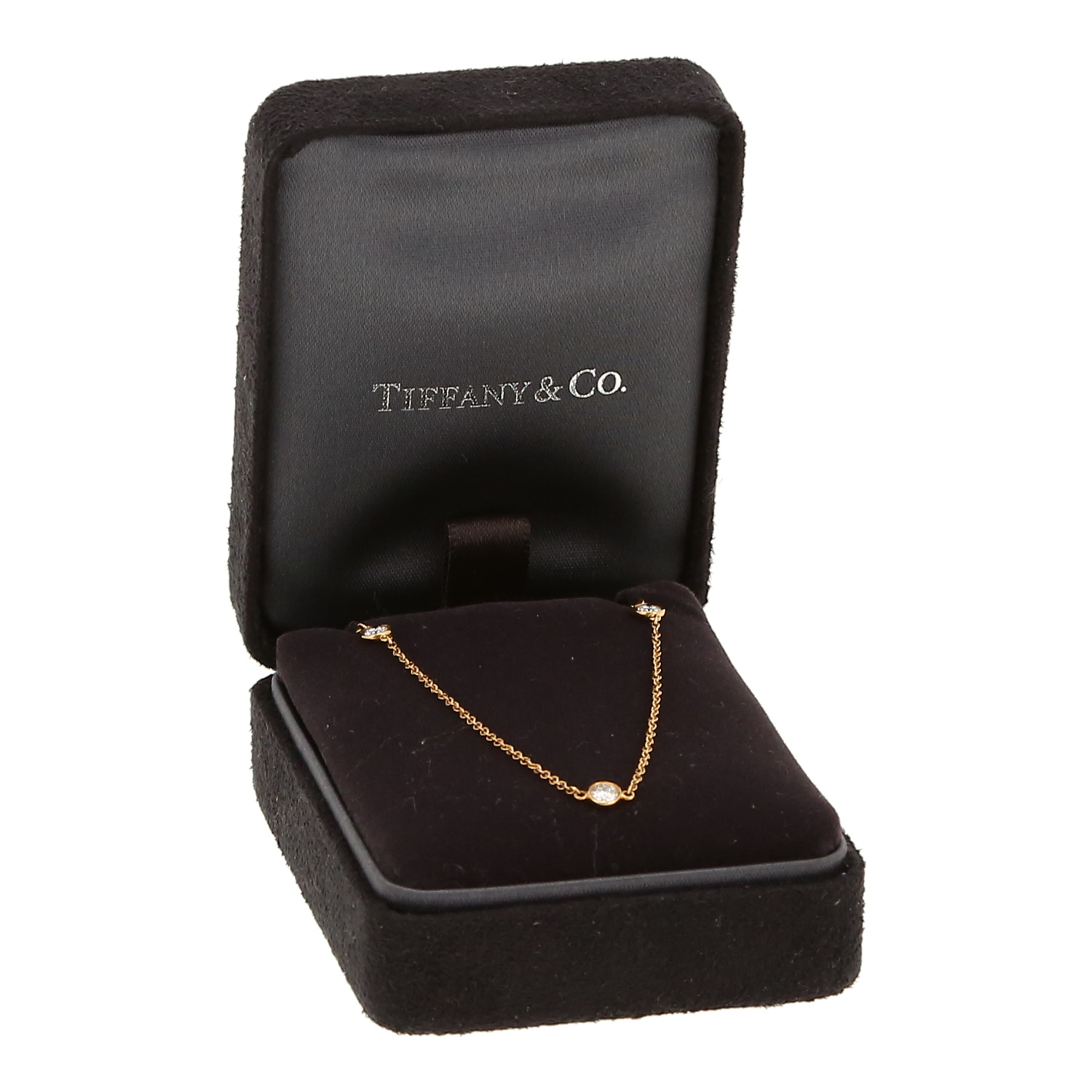 Tiffany 
Co Diamonds By The Yard necklace in yellow gold and diamonds - Detail D2