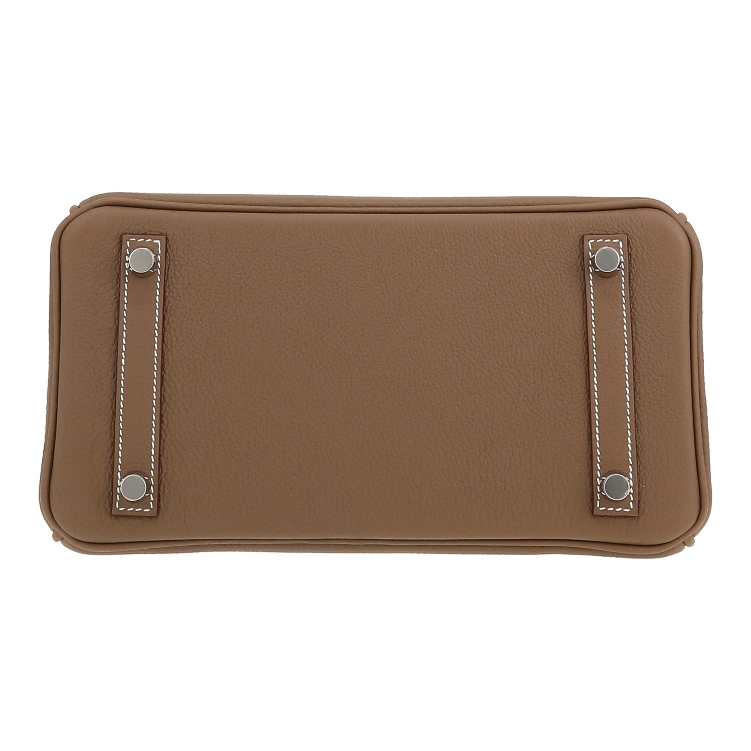 Bolso de mano Hermès  Birkin 25 cm en cuero togo marrón etoupe - Detail D1