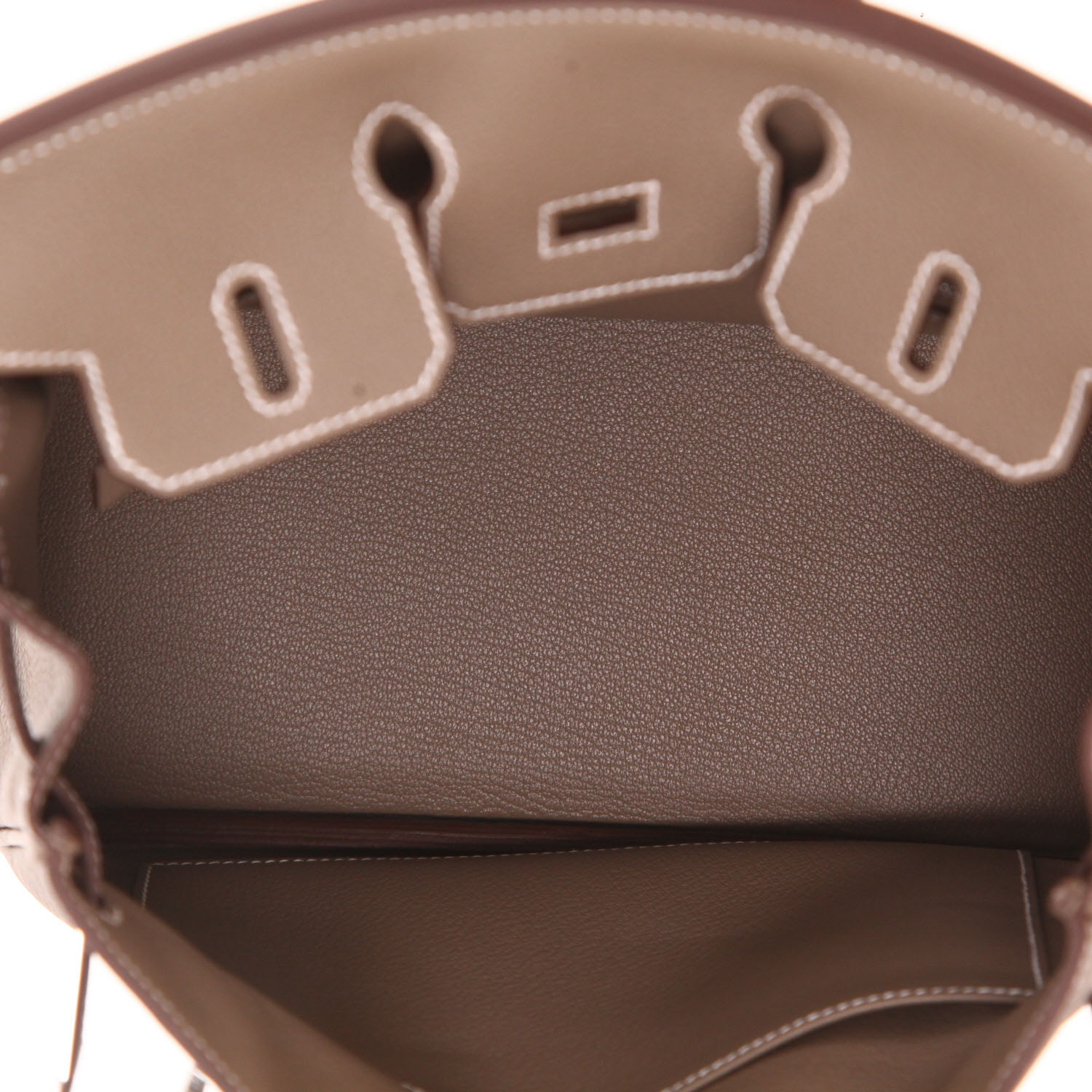 Sac à main Hermès  Birkin 25 cm en cuir togo étoupe - Detail D3