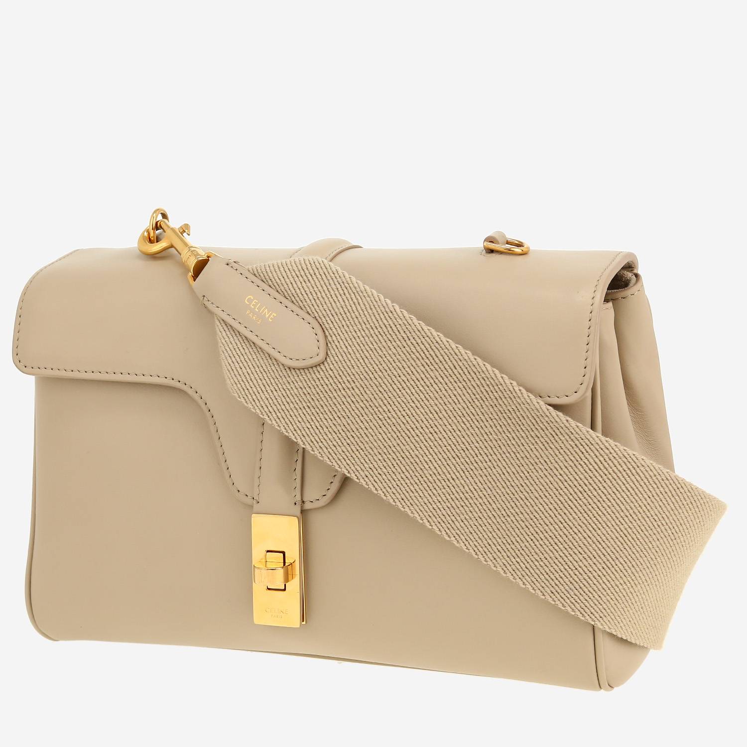 Celine  Soft Teen handbag  in beige grained leather
