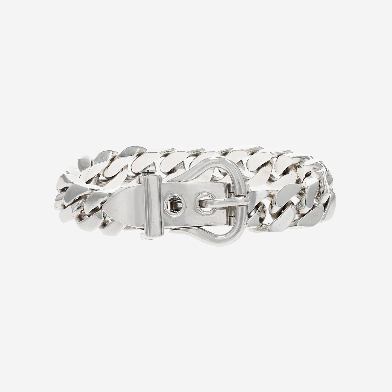 Bracciale Hermès Boucle Sellier in argento