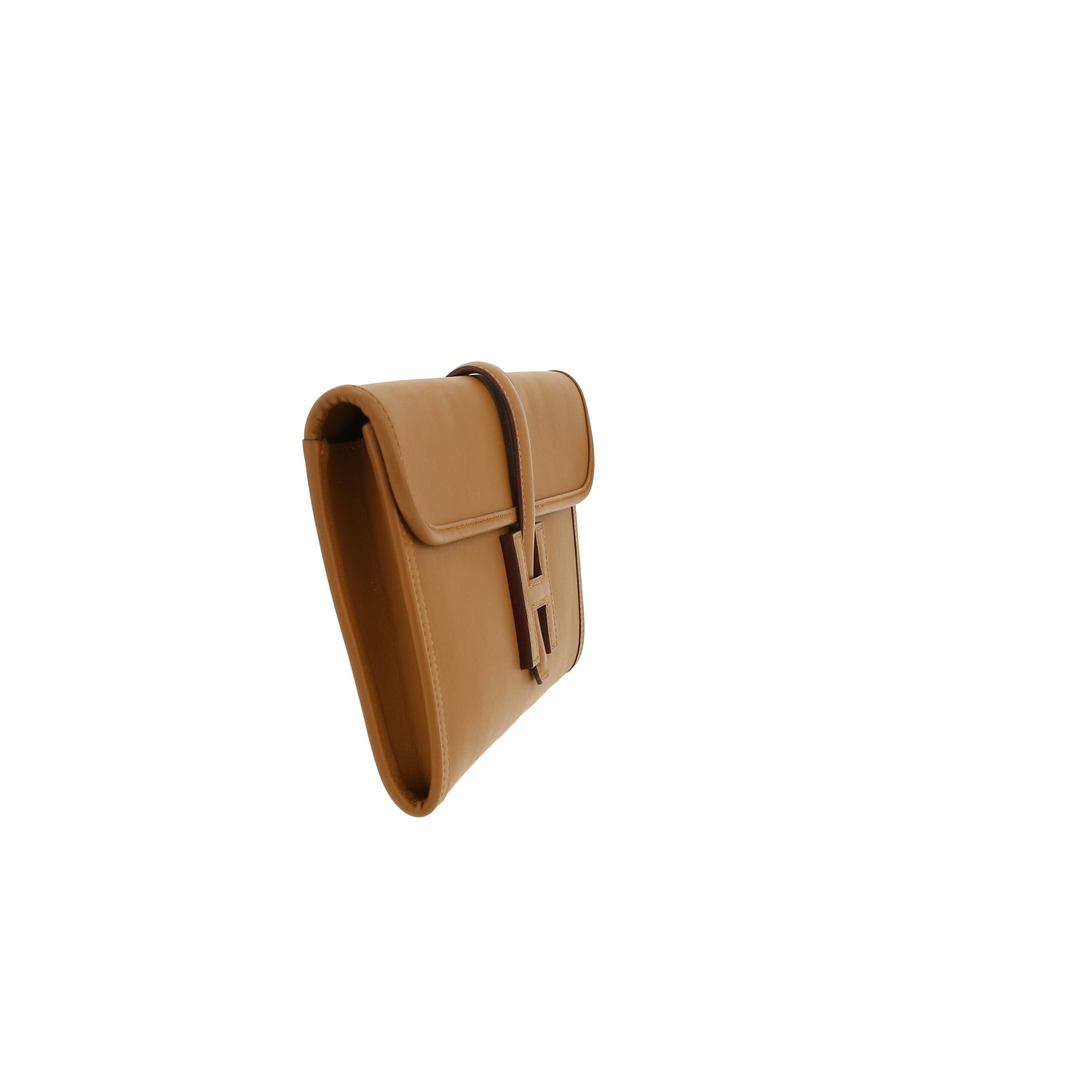 Bolsito de mano Hermès  Jige en cuero swift marrón - Detail D6