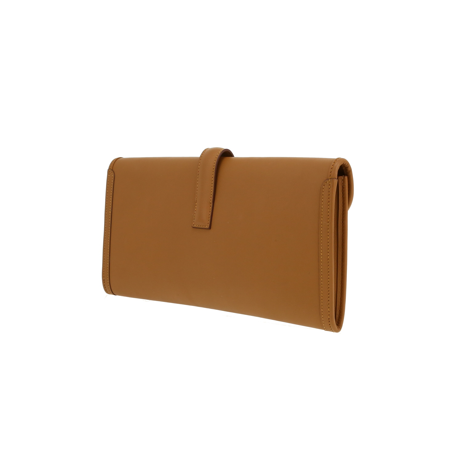 Pochette Hermès  Jige en cuir Swift marron - Detail D9