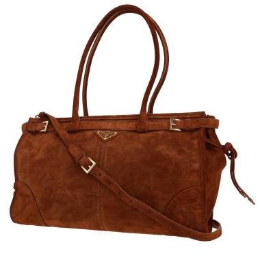 Sac à main Prada  Bonnie en veau doblis marron