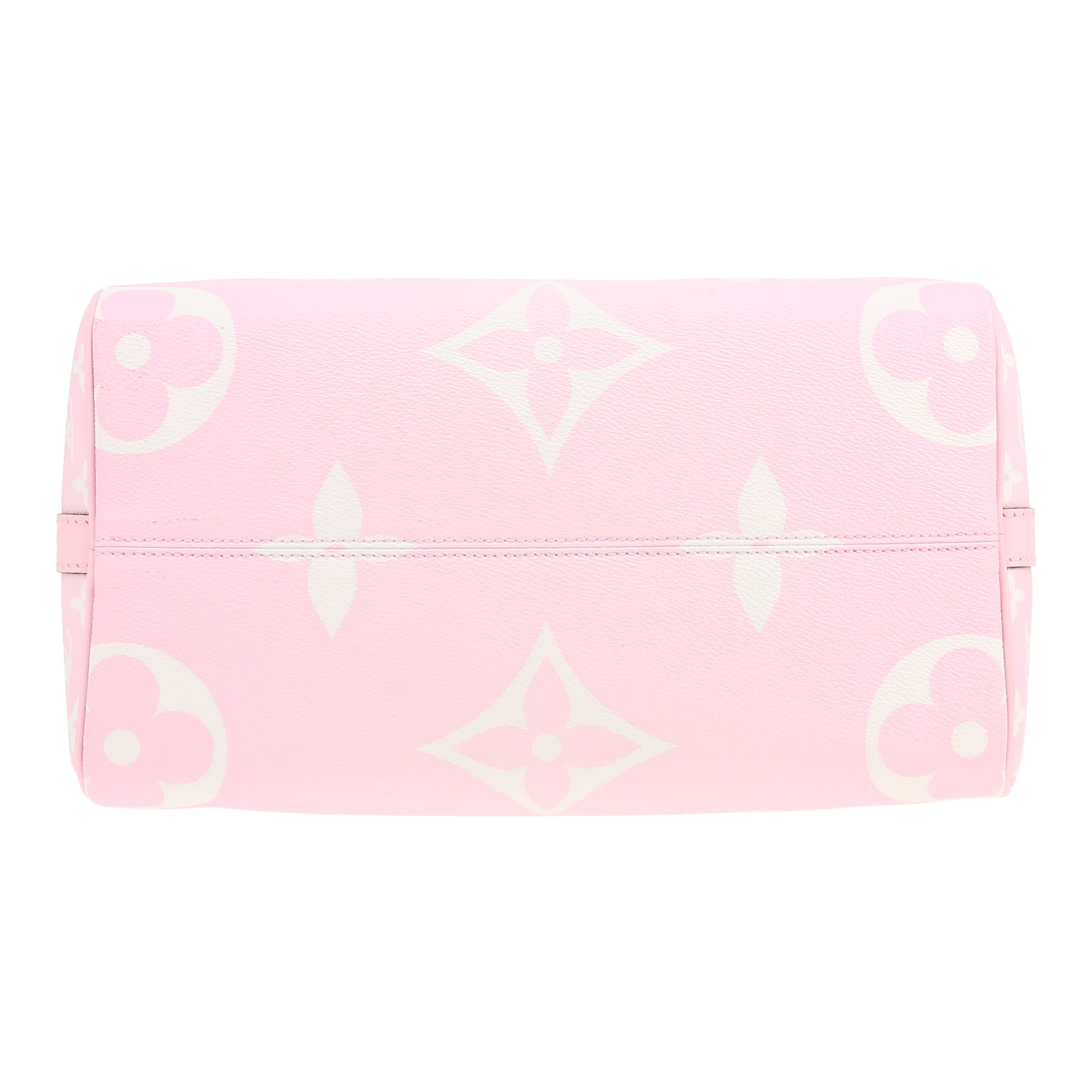 Sac bandoulière Louis Vuitton  Speedy Escale 30 en toile monogram rose et bleue et cuir rose - Detail D1