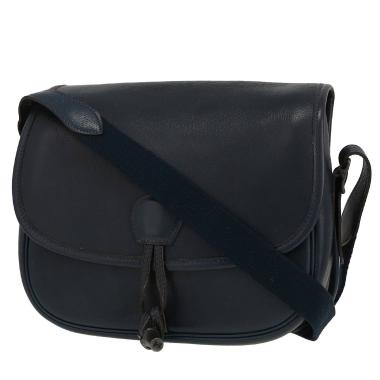 Borsa a tracolla Hermès  Duffle in pelle martellata blu marino