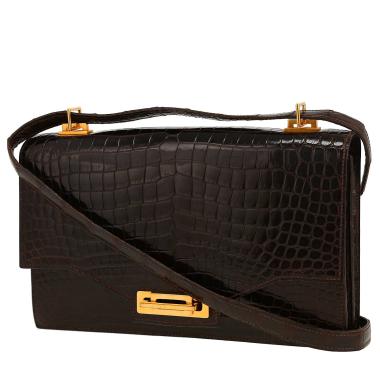 Borsa Hermès  Quito Ii in coccodrillo marrone
