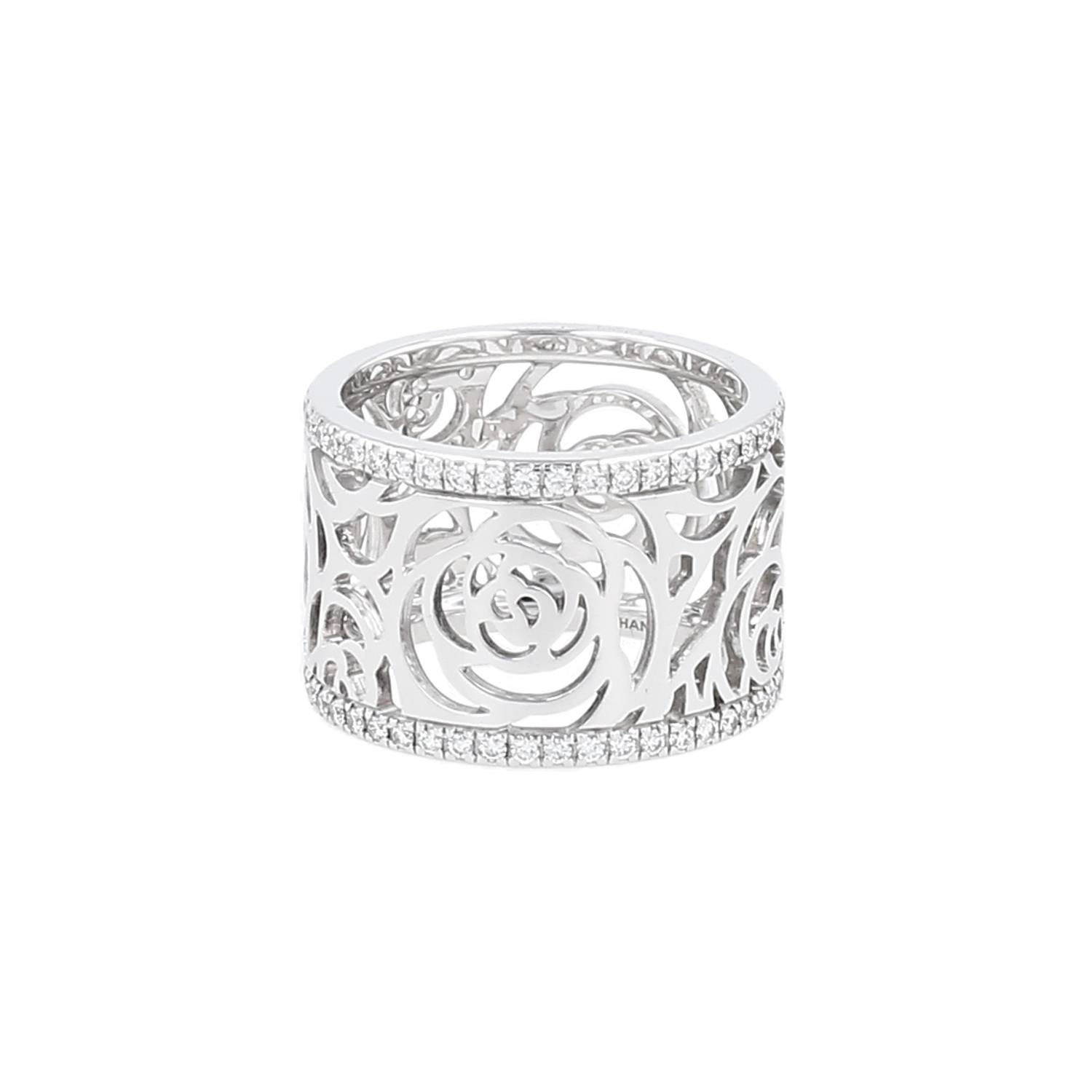Bague Bandeau Chanel Or Blanc Diamants Occasion Bague Bandeau Chanel Or Blanc Diamants Occasion