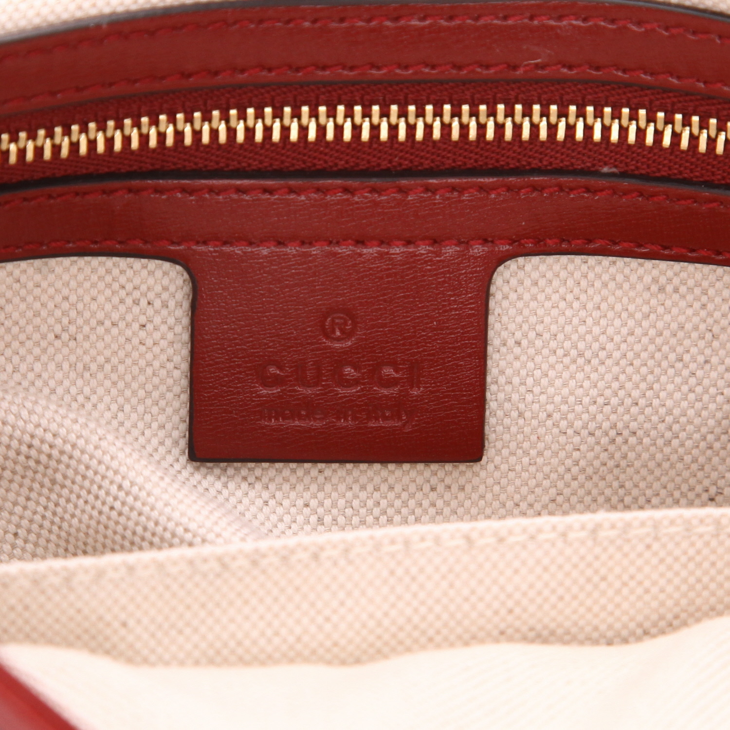 Bolso de mano Gucci  Jackie en cuero azul marino y rojo - Detail D2