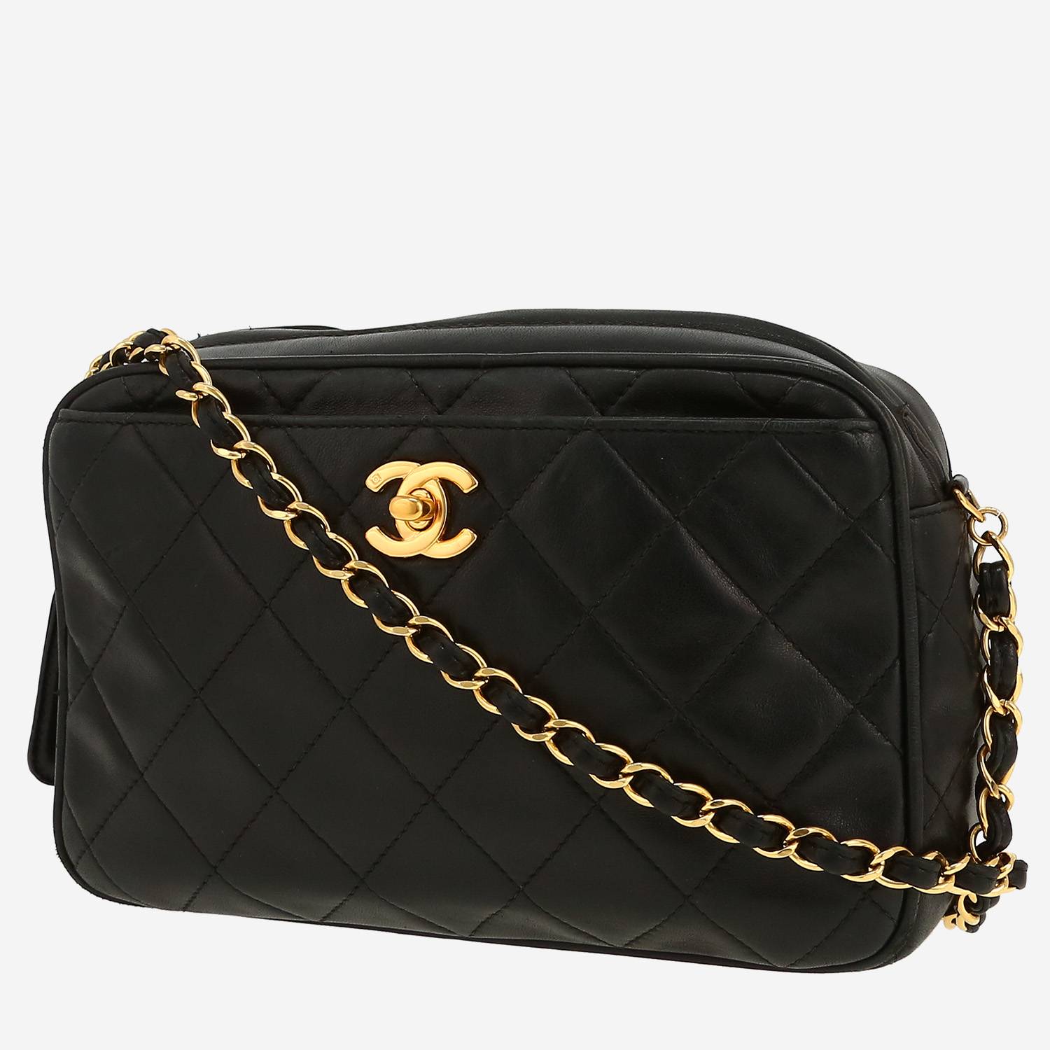 Bolso de mano Chanel  Vintage en cuero acolchado negro