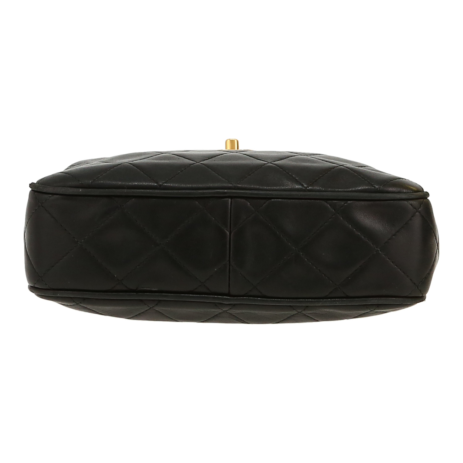 Sac à main Chanel  Vintage en cuir matelassé noir - Detail D1