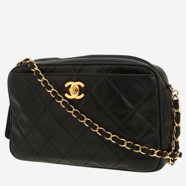 Sac à main Chanel  Vintage en cuir matelassé noir