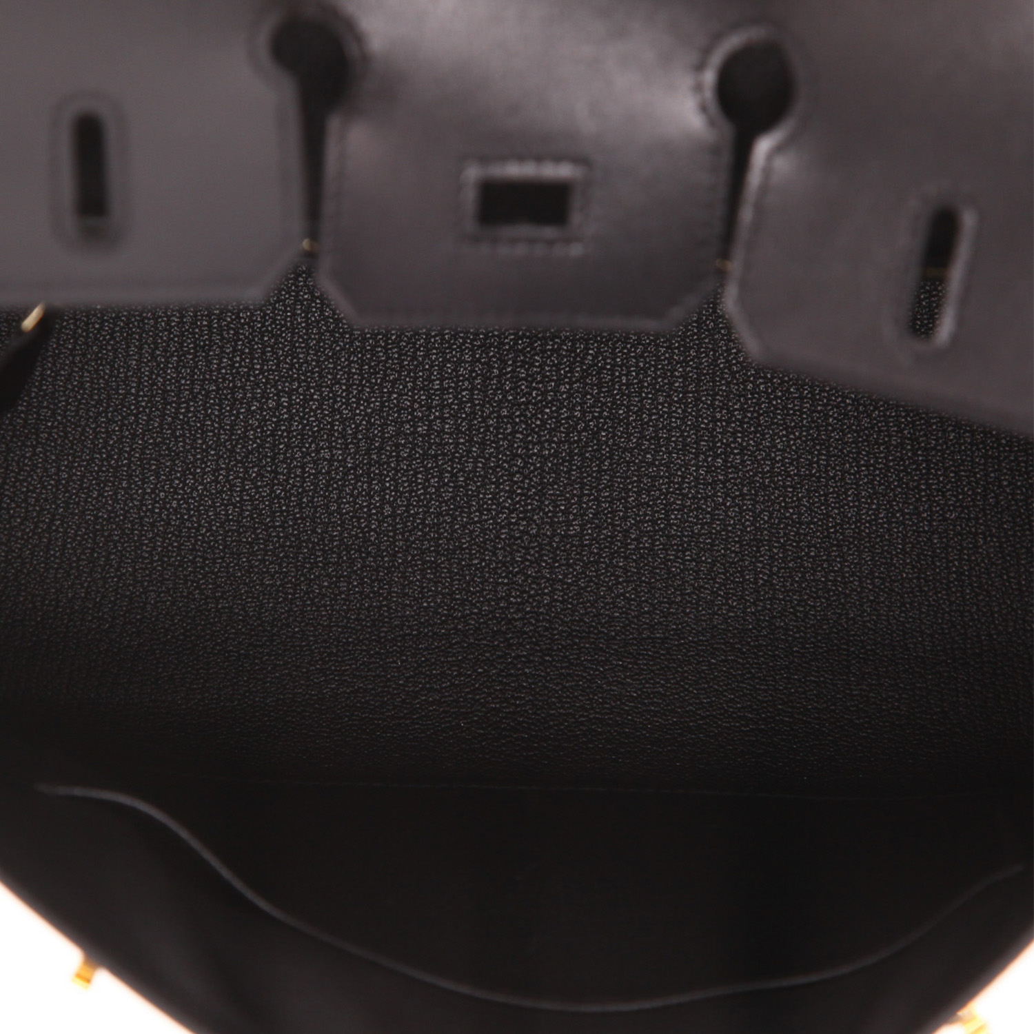 Hermès  Birkin 25 cm handbag  in black box leather - Detail D3