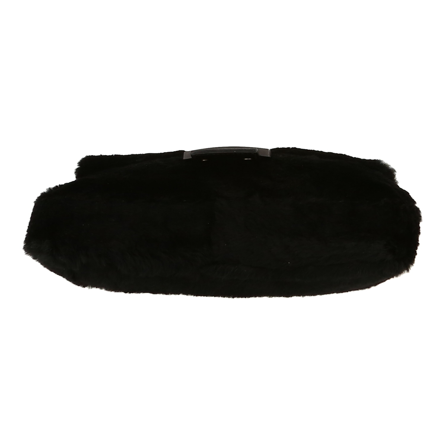 Fendi  Baguette handbag  in black rabbit furr  and black leather - Detail D1