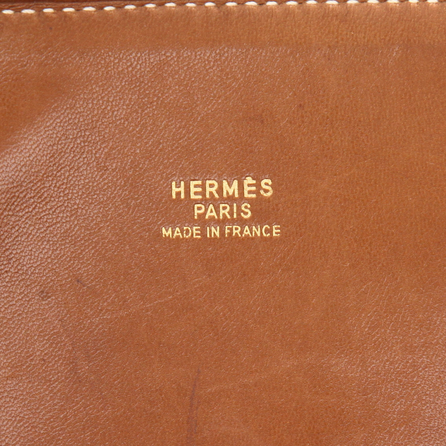 Sac à main Hermès  Bolide 35 cm en cuir Barénia fauve et toile beige - Detail D2
