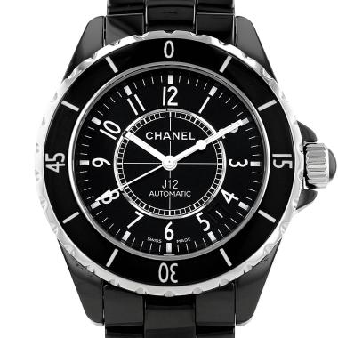 Chanel J12  in ceramic black and stainless steel Circa 2000