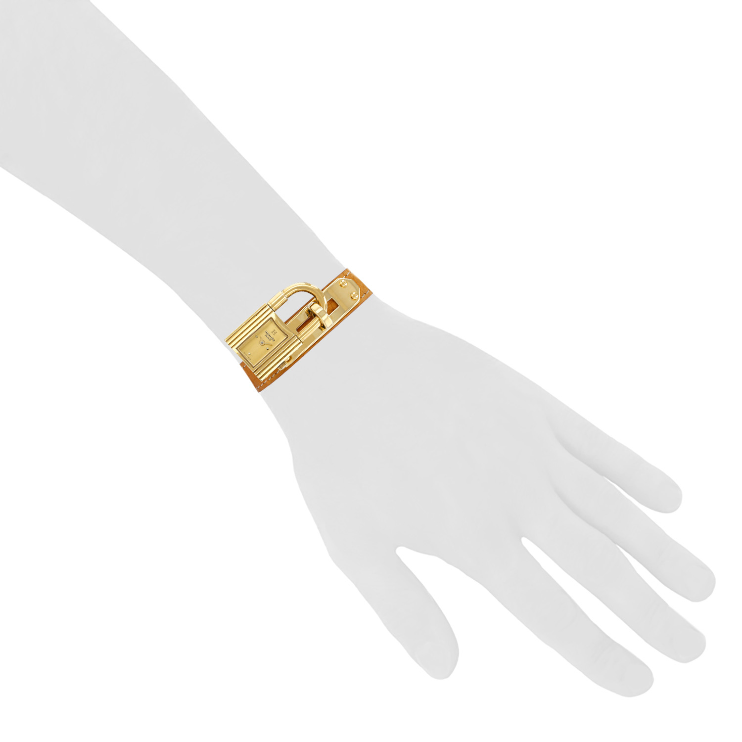 Hermès Montre Kelly  in gold plated Ref: Hermès - KE1.201  Circa 1990 - Detail D1