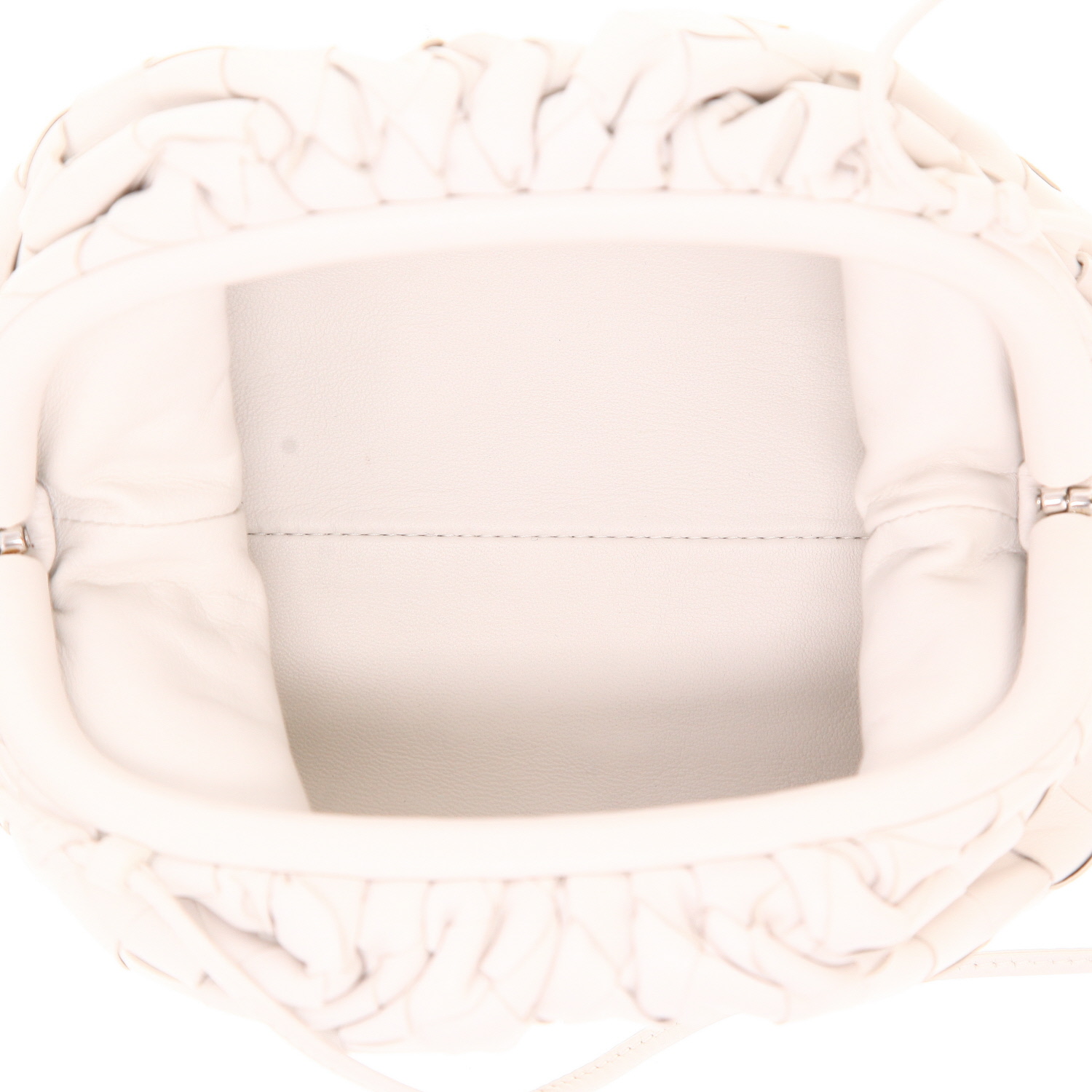 Sac bandoulière Bottega Veneta  Pouch mini  en cuir intrecciato blanc - Detail D3