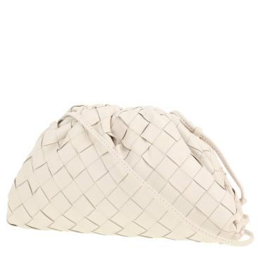 Sac bandoulière Bottega Veneta  Pouch mini  en cuir intrecciato blanc