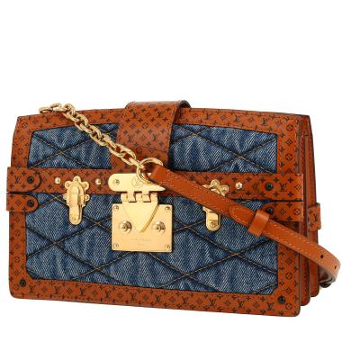 Sac bandoulière Louis Vuitton  Petite Malle en toile denim et cuir marron