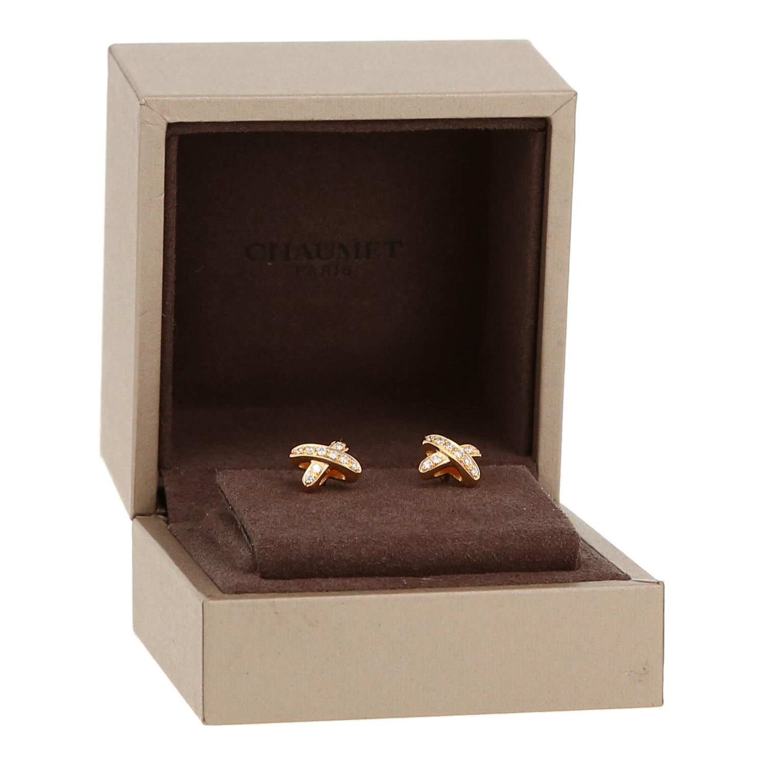 Chaumet Lien earrings in yellow gold and diamonds - Detail D2