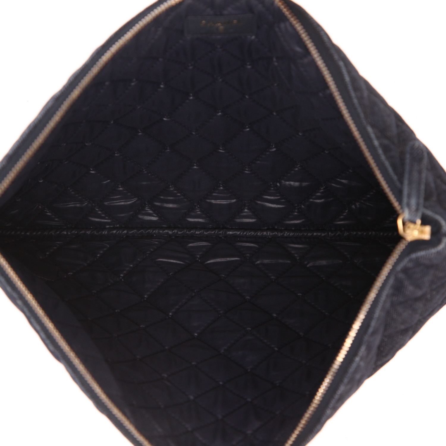 Pochette Chanel  2.55 en toile denim bleu-foncé - Detail D3