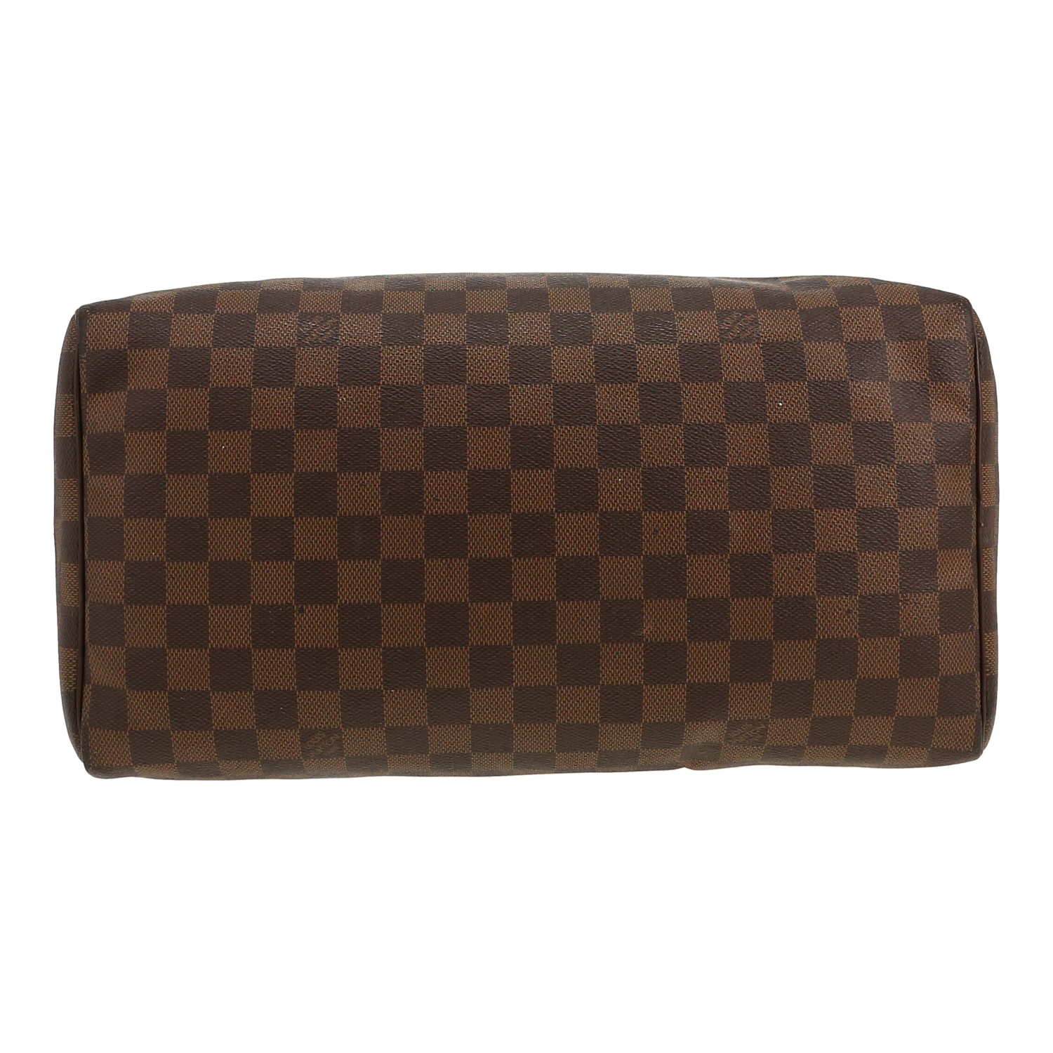 Bolso de mano Louis Vuitton  Speedy 30 en lona a cuadros ébano y cuero marrón - Detail D1