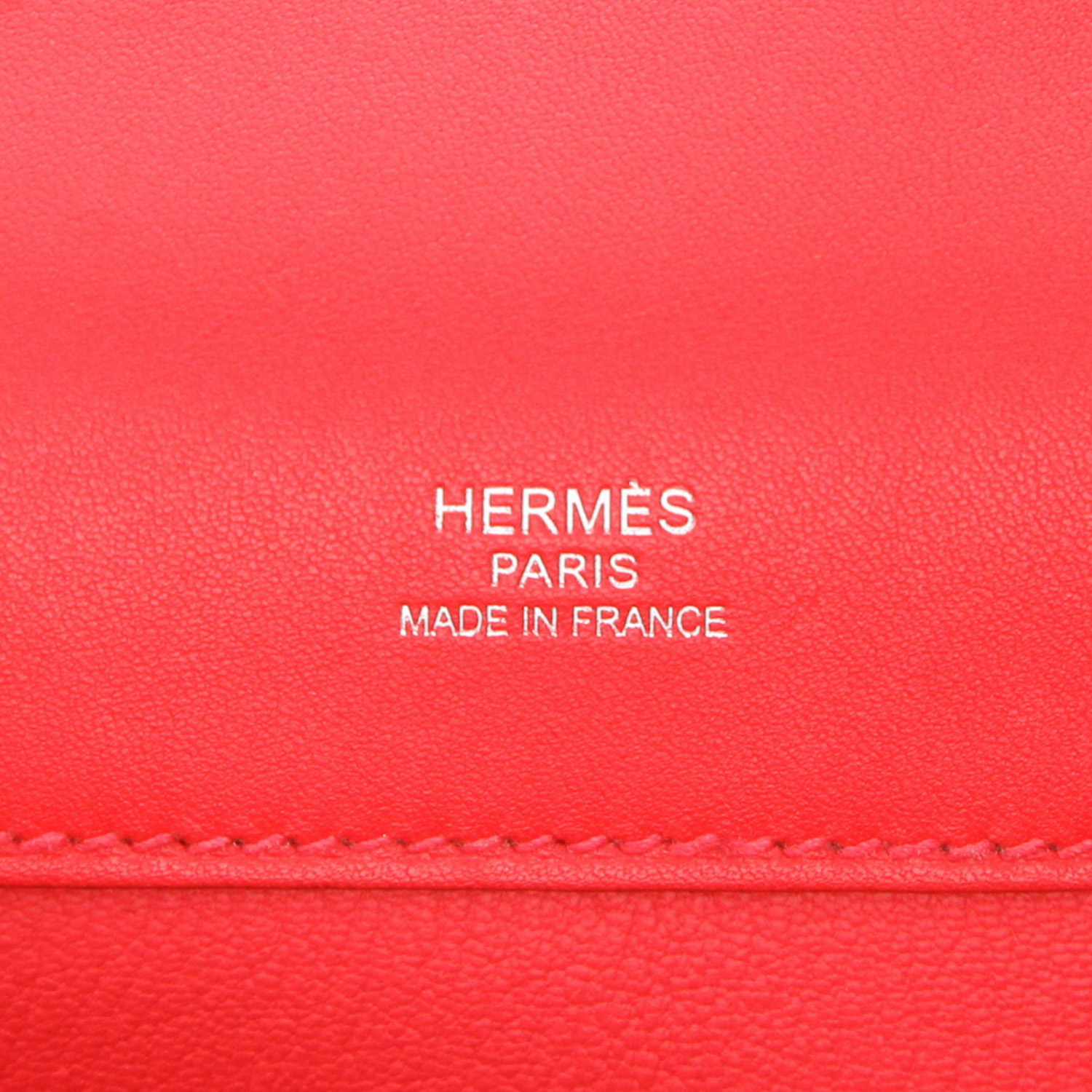 Pochette Hermès  Kelly Cut en cuir Swift rouge - Detail D2