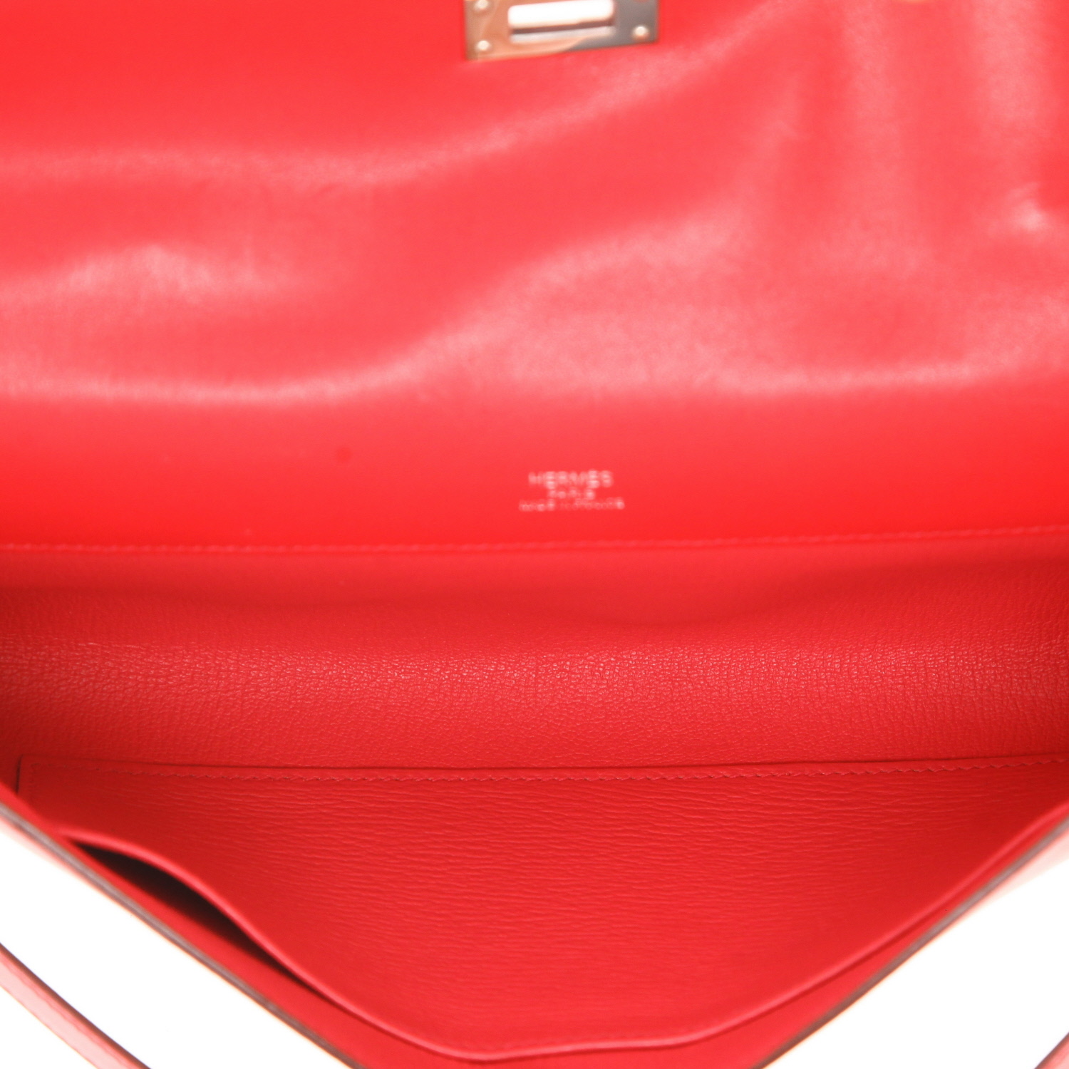 Pochette Hermès  Kelly Cut in pelle Swift rossa - Detail D3