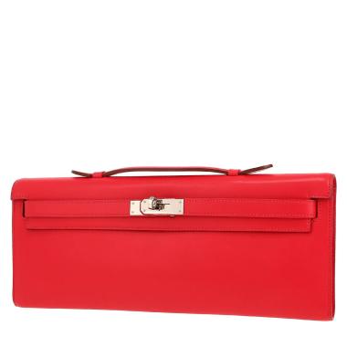 Pochette Hermès  Kelly Cut en cuir Swift rouge