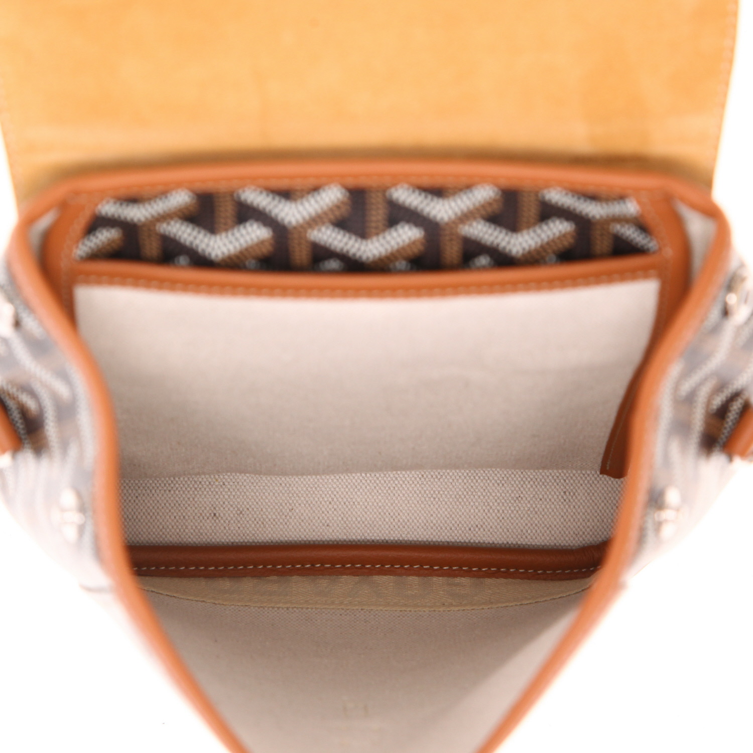 Goyard  Alpin Mini backpack  Goyard canvas  and brown leather - Detail D3