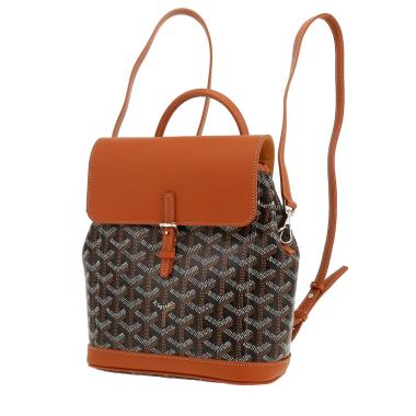 Goyard   backpack  Goyard canvas  and brown leather