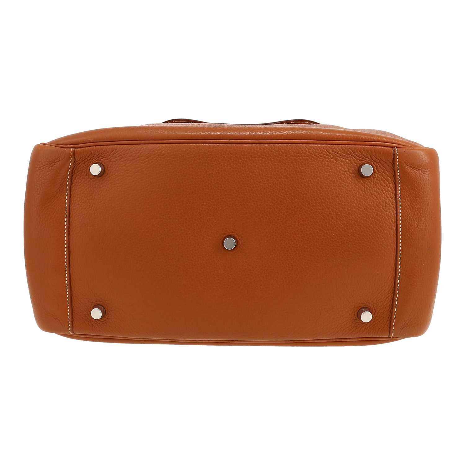 Sac porté épaule Hermès  Lindy 34 cm en cuir togo gold - Detail D1