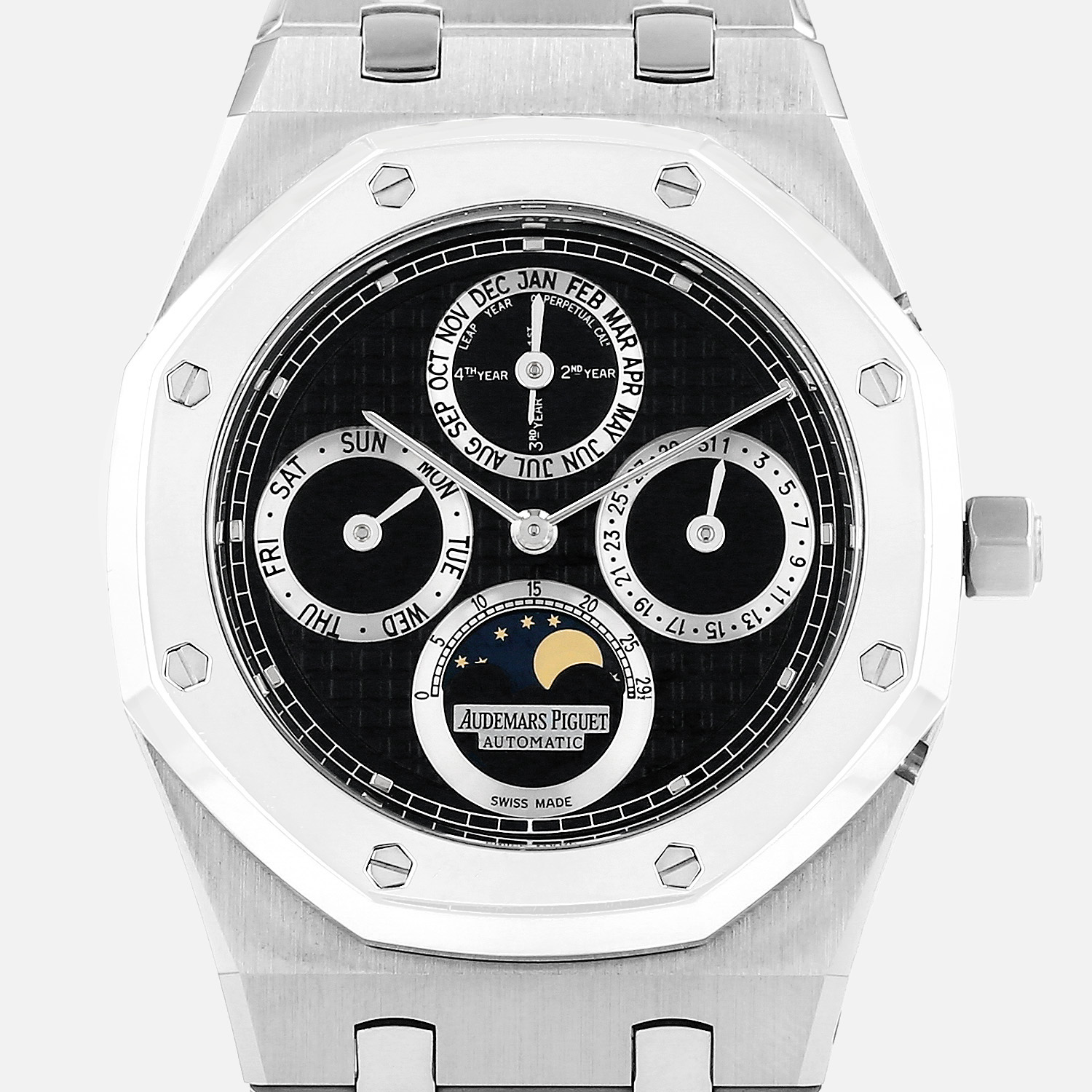 Orologio Audemars Piguet Royal Oak Quantième Perpetuel in acciaio e platino Ref: Audpig - 25820SP  Circa 2004