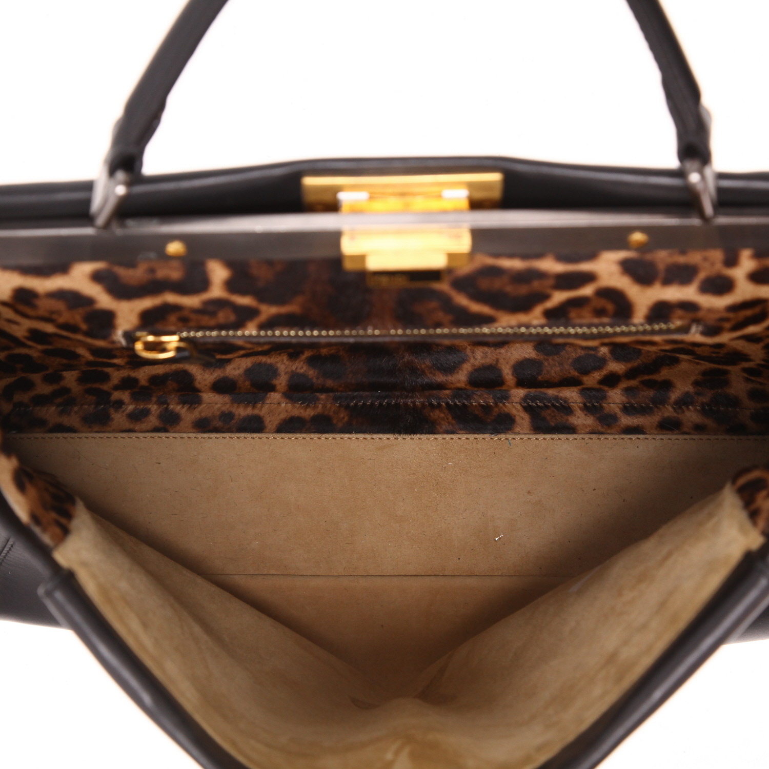 Sac à main Fendi  Peekaboo en cuir noir - Detail D4