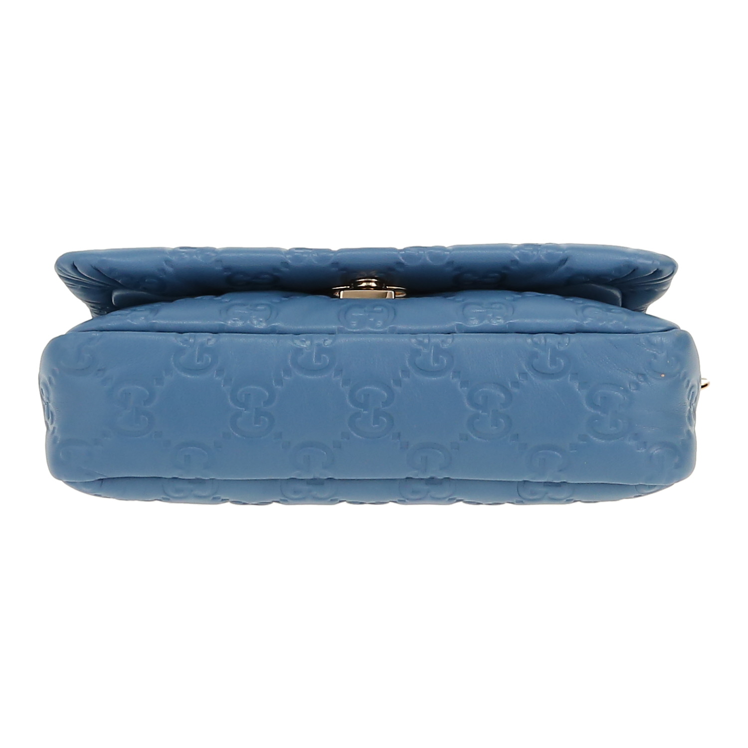 Borsa a tracolla Gucci  GG Milano in pelle blu - Detail D1