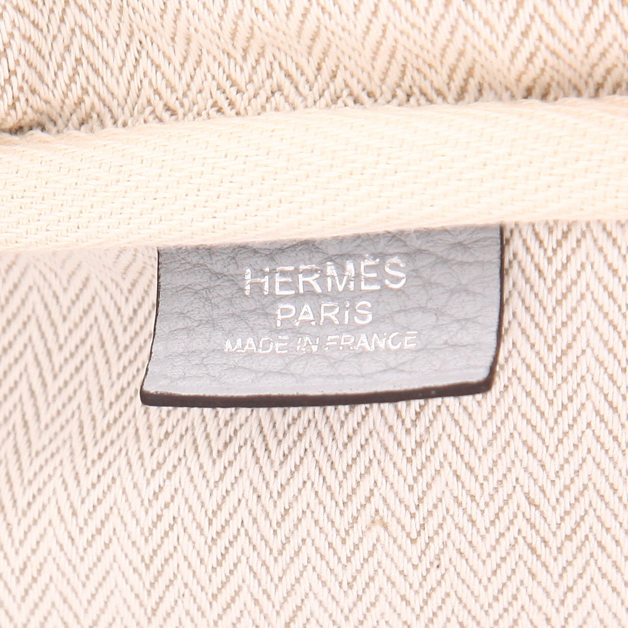 Hermès  Victoria handbag  in Bleu Lin togo leather - Detail D2