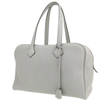 Borsa Hermès  Victoria in pelle togo Bleu Lin